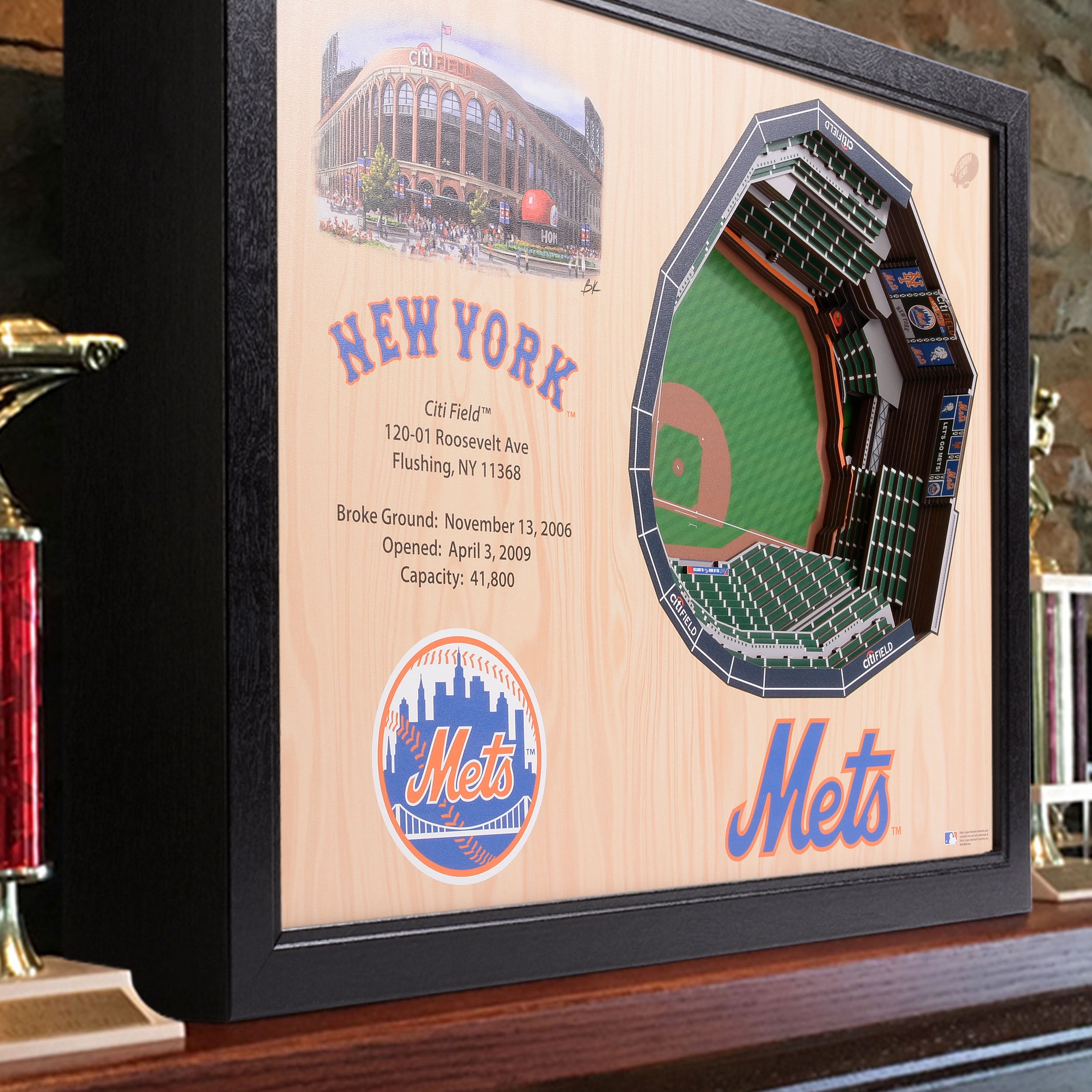 YouTheFan MLB New York Mets 25-layer Stadiumview Wall Art