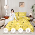 thumbnail image 3 of Manfei Cute Geometric Star Twin Comforter Sets, Circular Dot Bedding Set, Yellow Black White, Colorful Stars Reversible 2 Pieces, 1 Comforter and 1 Pillowcase, 3 of 6
