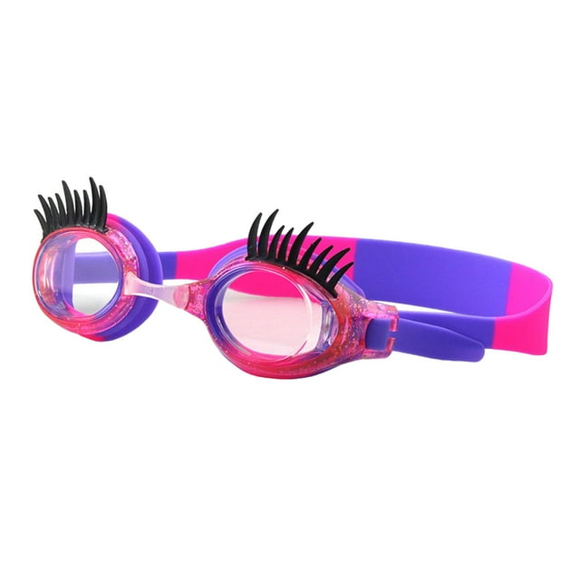 Gafas de natación para niños Casas de natación de dibujos animados Narizas de siliocne lindas gafas de piscina de gafas para deportes acuáticos niños Morado rosa