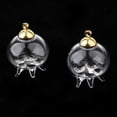 thumbnail image 1 of pitrice 2Pcs Mini Méduse Vide Verre Souhaitant Flacon Flacon Pendentif Charmes Or, 1 of 9