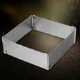 thumbnail image 1 of pdqouc Adjustable Stainless Steel Cake Mould Baking Square form Ring Home Versatile Non-stick Silicone Mould for Baking, Perfect for Bread, Cakes, and More in the Kitchen, 1 of 9