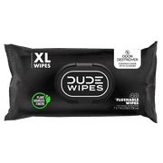 DUDE Wipes Odor Destroyer XL Flushable Wet Wipes, Deodorizing with Clean Scent, 48 CT, 1 PK