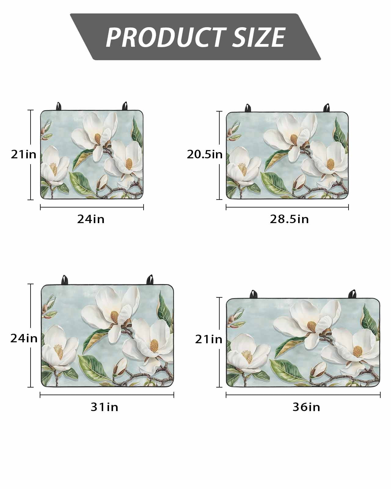 Stove Top Covers for Electric Stove, Botanical Flowers Glass Stovetop Cover Protector, Country Magnolia Leaves Branches Induction Cooktop Protector Oven Mat for Kitchen Countertop 24"x21"