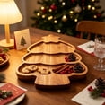 thumbnail image 5 of Christmas Wooden Tabletop Serving Tray,Xmas Tree Styling Charcuterie Board,for Dining Table Cheese Serving,Fruit & Snack Platter,11.8x9.8 inch, 5 of 6