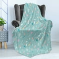 thumbnail image 4 of Abstract Soft Flannel Fleece Throw Blanket, Illustration of Simplistic Strokes and Dots in Pastel Tones, Cozy Plush for Indoor and Outdoor Use, 50" x 70", Pale Seafoam Multicolor, by Ambesonne, 4 of 5