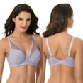 thumbnail image 6 of Curve Muse Women's Plus Size Minimizer Unlined Underwire Full Coverage Bra-3PK-LAVENDER,GRAY,CREAM-38DD, 6 of 7