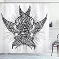 thumbnail image 1 of Ambesonne Eye Shower Curtain, Providence Vintage Boho Art, 69"Wx70"L, White and Black, 1 of 3
