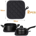 thumbnail image 2 of Juego de 3 agarraderas de cocina de algodón, resistentes al calor, manoplas para horno, ideal para horno, barbacoa, manipulación de cocina para cocinar y hornear, color negro, 2 of 7