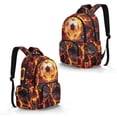 thumbnail image 2 of FKELYI Lava Soccer Print Kids School Backpack for Boys Girls 17 inch Schoolbag Lightweight Casual Daypack with Multi-Pockets for Elementary Student, 2 of 7