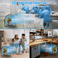 thumbnail image 7 of 20-inch High Velocity Metal Floor Fan, 3-Speed Powerful Cooling 360° Adjustable Tilting Head, 2 Pcs - UL Listed, 7 of 7