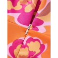 thumbnail image 4 of Orange Sleeveless Halter Maxi Dress With Vibrant Floral Print, Tie-Up Ruched Backless Cutout Design, 4 of 5