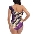 thumbnail image 5 of Goofa Astronaut Floating purple Space Pattern Women's One Piece Swimsuits Tummy Control Bathing Suits Asymmetric One Shoulder Swimwear-Large, 5 of 6