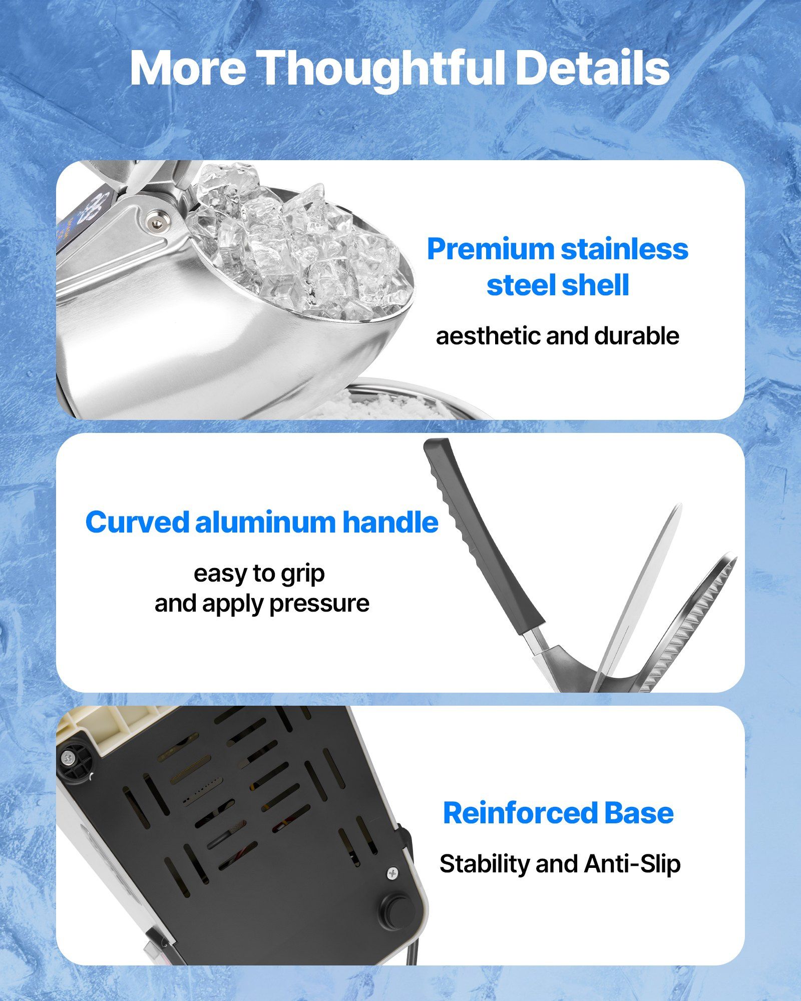 Ice Crusher Machine, 286lbs Per Hour Electric 4 Blades Snow Cone Maker, Stainless Steel Shaved Ice Machine with Bowl and Cover, 300W 2000RPM Ice-Shaver for Home and Commercial Use, Silver
