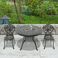 thumbnail image 2 of Hzzkey 3-Piece Weather-Resistant Aluminum Patio Dining Set, 2 Chairs, Umbrella Hole, for Garden or Deck Use, 2 of 8
