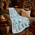 thumbnail image 3 of Whimsical Winter Village Snowman Holiday, Festive Holiday Scene, Warm Flannel Blanket for Living Room and Family Room, Art Lovers Christmas Gift, Festive Home Decor, 3 of 9