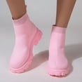 thumbnail image 6 of Women's Mid Calf Boots On Low Heel Sole Design for Everyday Casual Wear Travel Outfits and Outdoor Activities Comfortable Footwear,Color:Pink,Size:7.5, 6 of 9