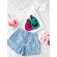 thumbnail image 3 of Teal Magenta Pumpkins T-Shirt Toddler -Rose Khan Designs,  2 Toddler, 3 of 4
