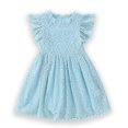 thumbnail image 3 of Vestido de niña Vestido de encaje con mangas voladoras Vestido de princesa para niña Falda de niña Vestido plisado para niña Verano, 3 of 5