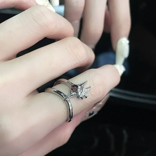 Anillo de Estrella del Universo Pomoko para Mujer Diseño de Nicho de Circonita de Lujo