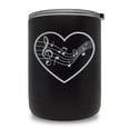 thumbnail image 1 of 10oz Tumbler Mug, Music Staff Heart (Black), 1 of 3