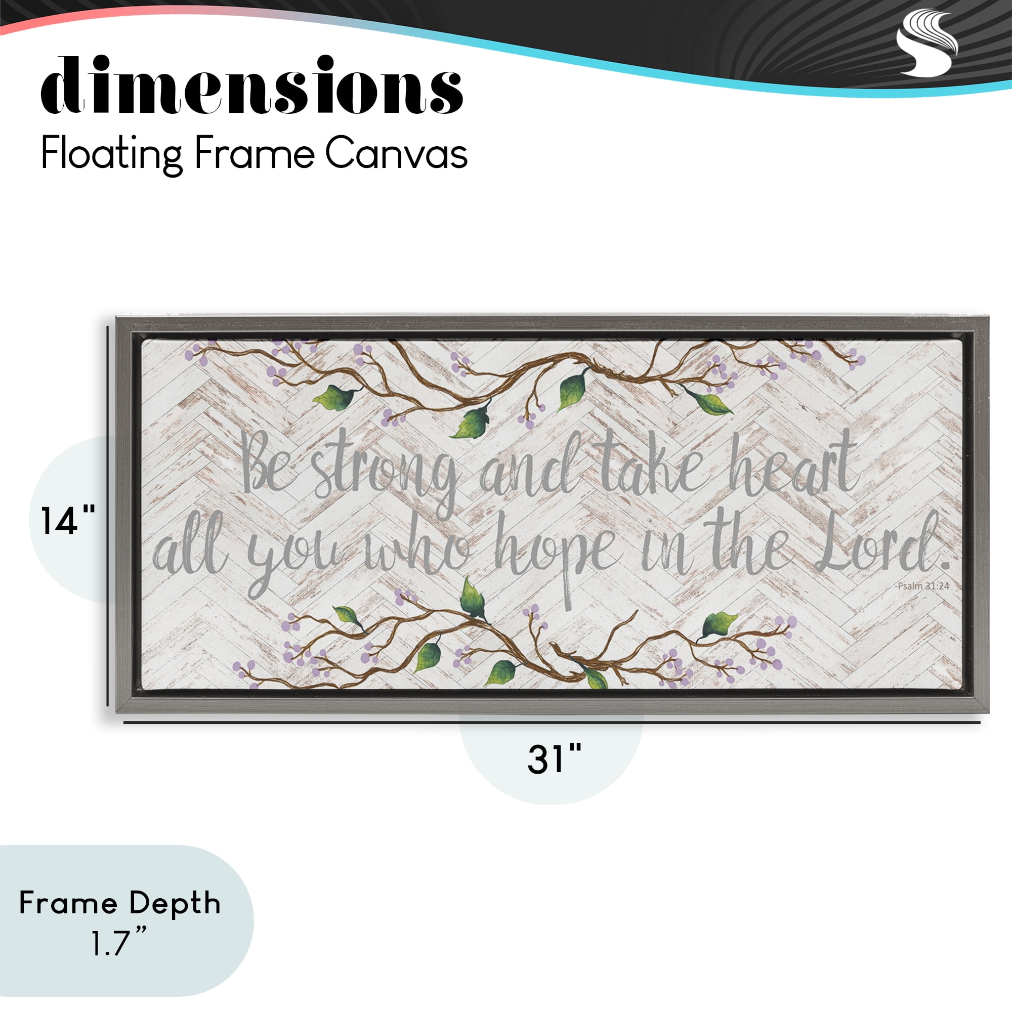Stupell Industries All You Who Hope Gray Framed Floater Canvas Wall Art, design by Elizabeth Medley