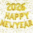 thumbnail image 1 of Globos de Año Nuevo Aikitub 2026, 40 cm, números dorados 2026, 1 of 7