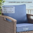 thumbnail image 5 of Opohoro 5-Piece Outdoor Wicker Conversation Set with Lounge Chairs, Side Table and Ottomans for Patio, Porch, or Garden, 5 of 11