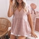thumbnail image 1 of Blusa corta tipo Babydoll NikouMX de Manga corta con botones y cuello en V para mujer, 1 of 5