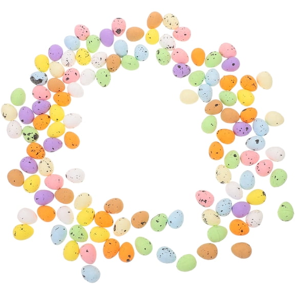 FOMIYES 100Pcs Assorted Color Easter Foams Egg Decorations Lightweight for DIY Easter Scene