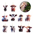 thumbnail image 3 of Cute Cartoon Cow Car Pendant Home Tree Decor Christmas Tree Ornament Decor, 3 of 10