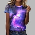 thumbnail image 1 of UPPADA T-Shirts d'Été pour Femmes à Imprimé Graphique, Col Ras du Cou, Décontractés, Manches Courtes, Coupe Ample, Chandails à Enfiler, Mode, Vacances, Plage, Blouses Multicolores, S, 1 of 4