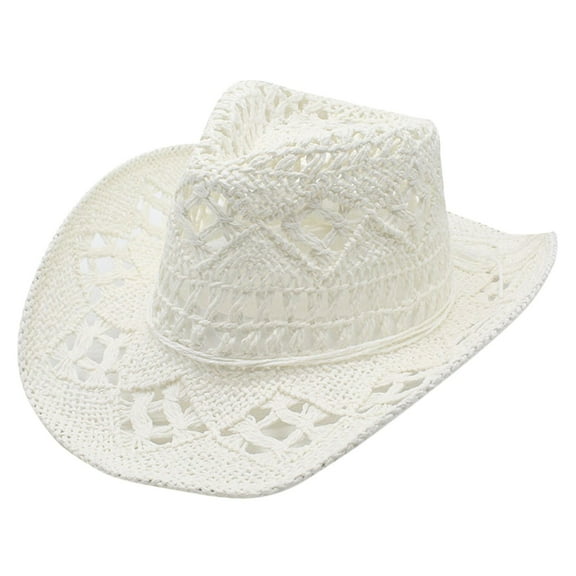 Cowboy Hats for Women Classic Outdoor Fedora Hats White Hats Summer Cowboy Hats for Men One Size