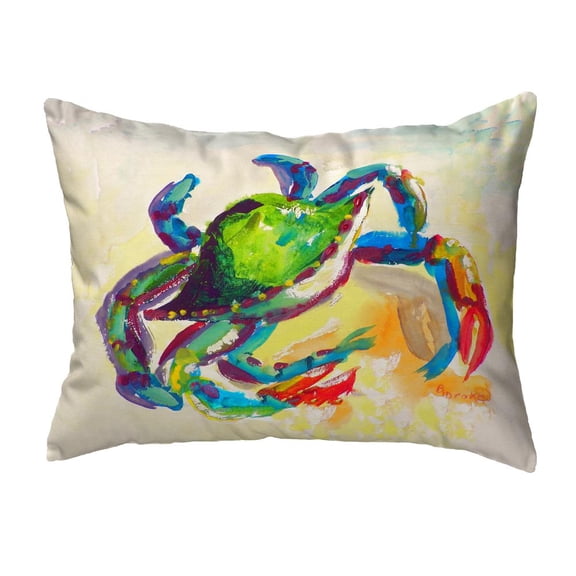 Betsy Drake Interiors Teal Crab No Cord Pillow 16x20