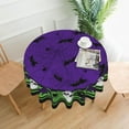 thumbnail image 2 of Halloween Tablecloth Skull Bats Round Table Cover Washable Table Cloth for Home Party Picnic Decorations, 2 of 5