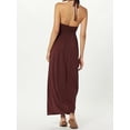 thumbnail image 6 of Niusricy Women Sexy Elegant Evening Party Dress Ladies Sleeveless Long Flowy Dress V-Neck A-line Dress Low Cut Halter Beach Dress High Waist Solid Basmmer Fashion Casual Clothes for Vacation, 6 of 6