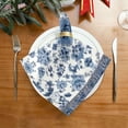 thumbnail image 2 of GZHJMY Floral Pattern Cloth Napkins Set of 4,Reusable Washable Polyester Dinner Table Napkins for Kitchen,Dining,Restaurant,Party Decoration, 2 of 7