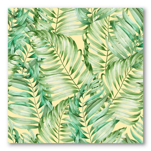 Tropical Green Leaves of Monstera 16 in x 16 in Painting Canvas Art Print, by Designart