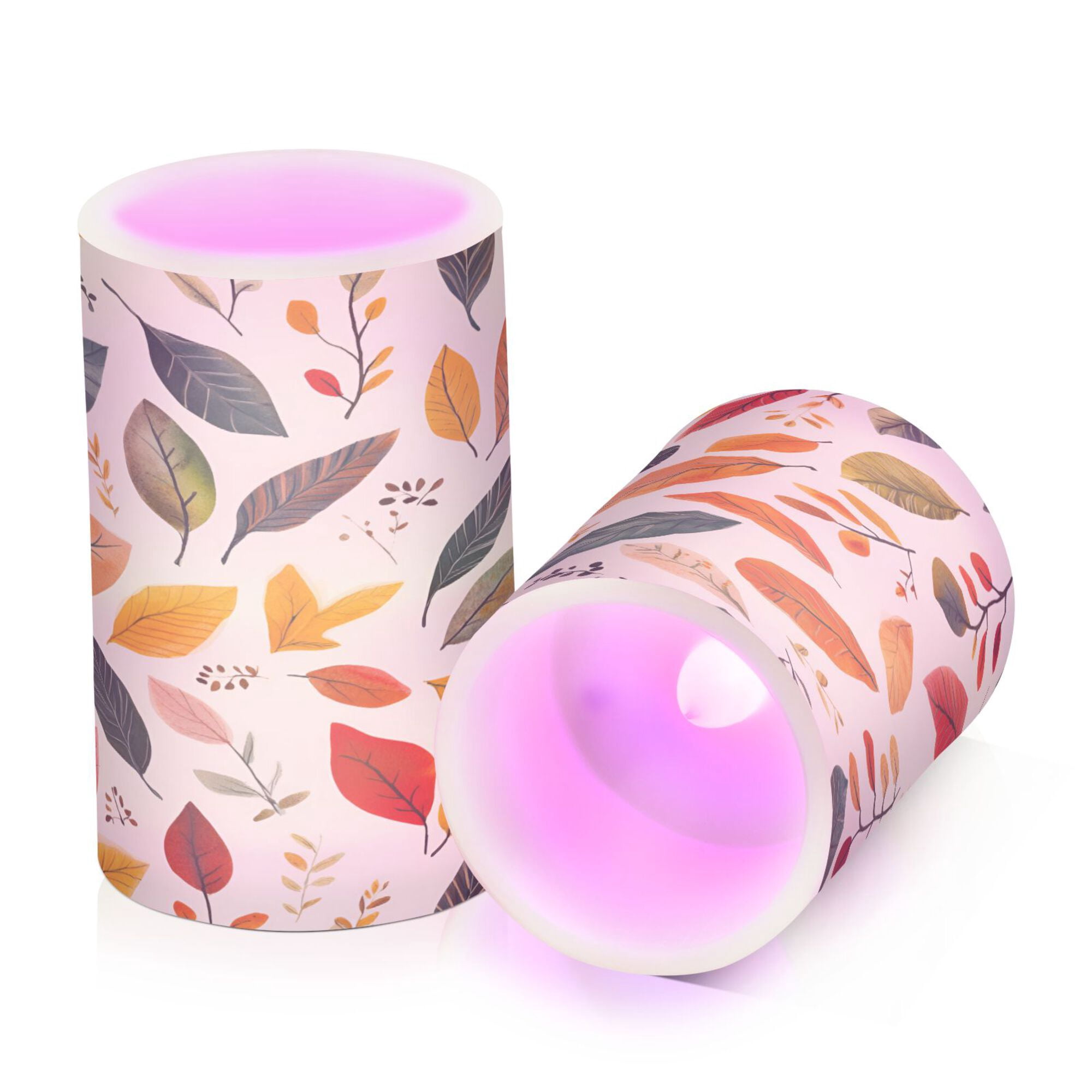Yayeee Flameless Candles with Remote Flickering Battery Operated Multi Color Changing, Colorful Leaves