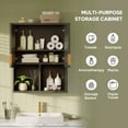 thumbnail image 4 of Bestier Fluted  Wall-Mounted Bathroom Medicine Cabinet with Door & Shelves, 23.62 x 8.27 x 29.84 Inches Wooden Over Toilet Storage Cabinet, Black, 4 of 9