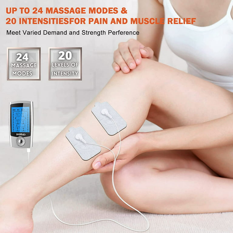 TENS Unit Muscle Stimulator, EMS Massager Machine for Shoulder, Neck,  Sciatica and Back Pain Relief, Electronic Pulse Massage Physical Therapy,  Red