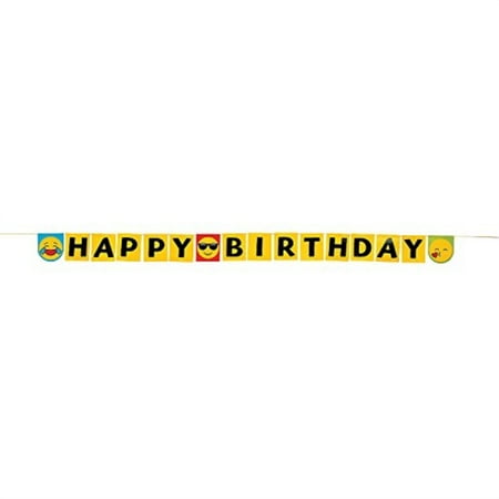 Happy Birthday Express - Fun Express Emoji Happy Birthday Pennant Banner Party Decorations