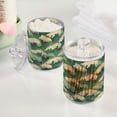 thumbnail image 2 of Yayeee 2 Pack Qtip Holder Bathroom Cotton Swab Canister with Lid Clear Dispenser Set, Green Wave Pattern, 2 of 6