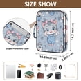 thumbnail image 3 of Haosy Accordion File Organizer Zipper Binder 500 Sheet 6-Tab Expanding File Folder Multi-Pocket 1.2 Inch 3 Ring Cute Cat with Overalls, 3 of 7