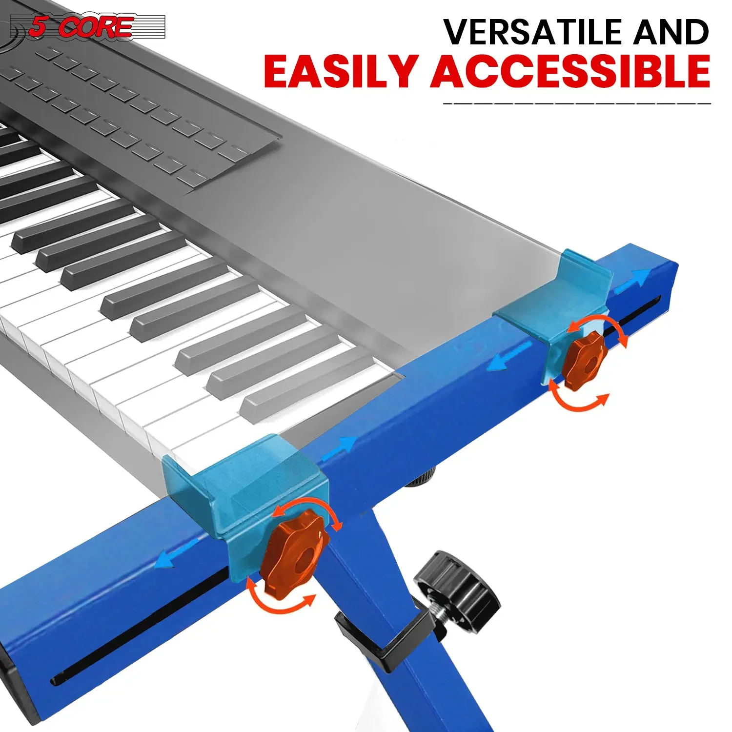 Adjustable Z-Style Keyboard Stand Riser – Heavy Duty Portable Music Stand for 54-88 Key Pianos, Synthesizers & DJ Gear