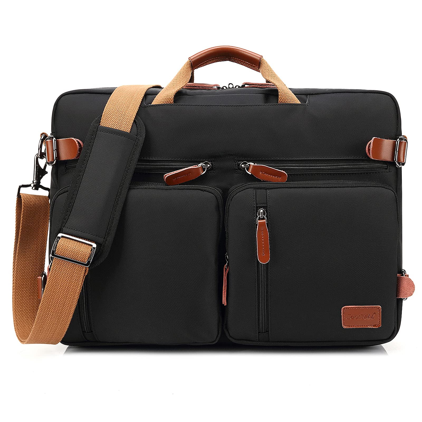 CoolBELL Convertible Backpack Messenger Bag Shoulder Bag Laptop Case Handbag Business Briefcase Multi Functional Travel Rucksack Fits 17.3 Inch Laptop for Men Women Black Walmart