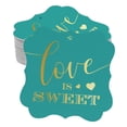 thumbnail image 1 of Inkdotpot Étiquette de Bouteille de Mariage Love Is Sweet en Vraie Feuille d'Or, Forme de Support de Faveur, Étiquettes Suspendues, Lot de 50, 1 of 6