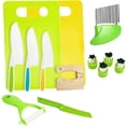 thumbnail image 2 of Kids Kitchen Tools Set, 13 Piece Safe Nylon Knife Set for Children, Toddler Cooking Utensils for Real Food Prep, Cutting Boards with Crinkle Cutter and Vegetable Cutters, Green, 2 of 8