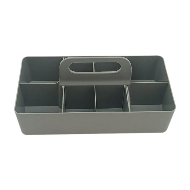 Organizador de caja apilable de caja portátil Organizador de maquillaje de 8 Compartimentos de limpieza con mango Bin de canasta dividida para Gris