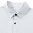 thumbnail image 3 of FRSASU Short Sleeve Polo Shirts for Men Casual Lapel Collar Pullover Tee Shirt Loose Fit Half Button Down T-Shirts White, 3 of 9
