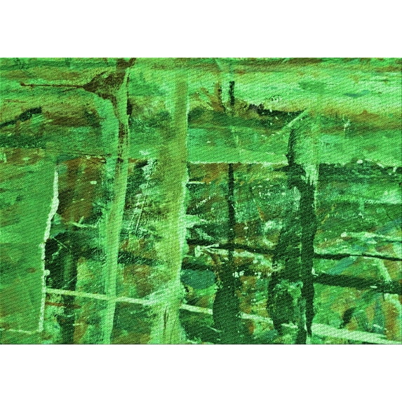 Ahgly Company Indoor Rectangle Patterned Green Area Rugs, 7' x 10'